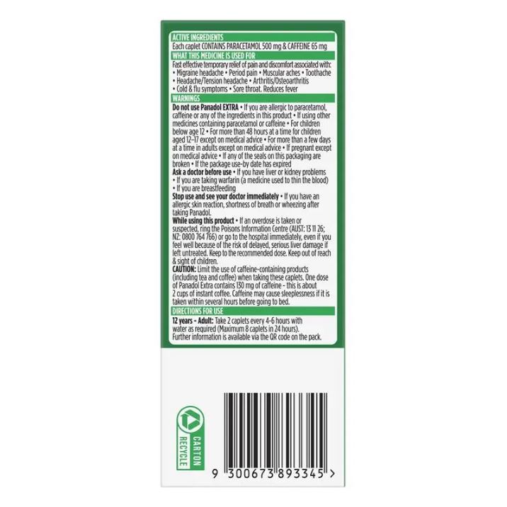 Panadol Extra Optizorb Pain Relief giảm đau hạ sốt