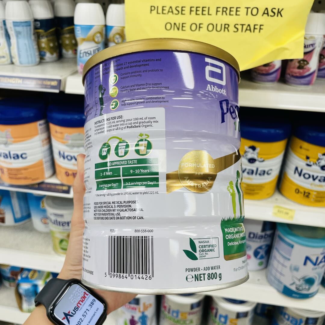 Sữa Pediasure Hữu Cơ Úc cho bé