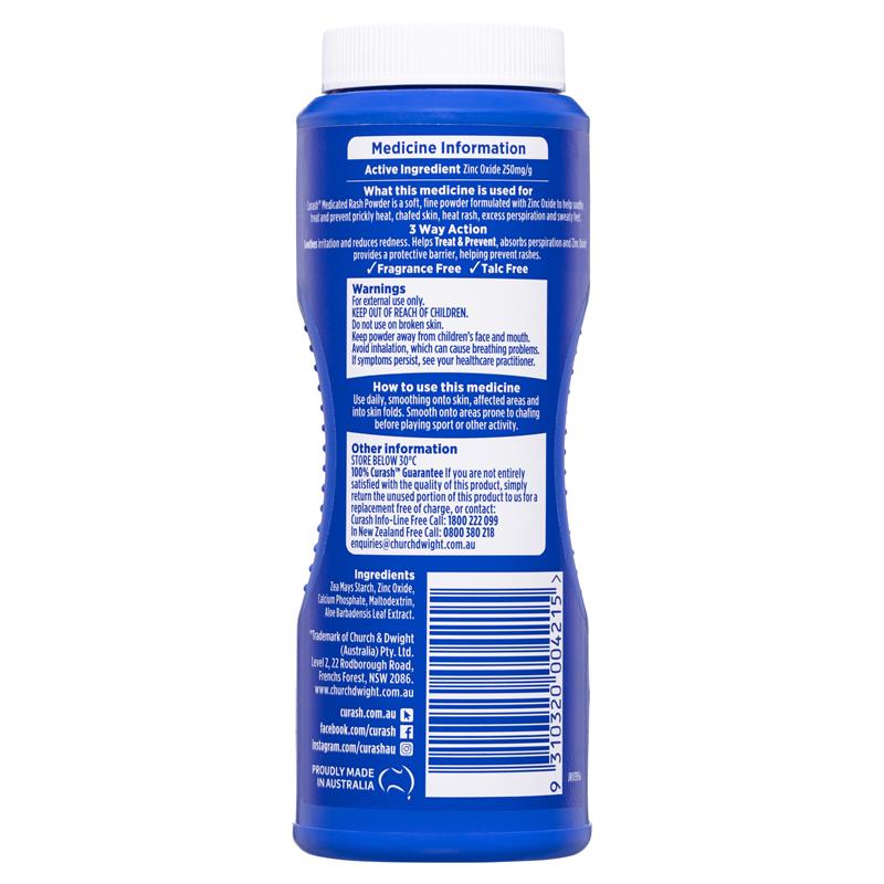 Phấn chống hăm cho gia đình Curash Family Medicated Rash Powder 100g