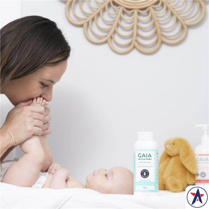 Phấn rôm Organic cho bé Gaia Natural Baby Powder Talc Free