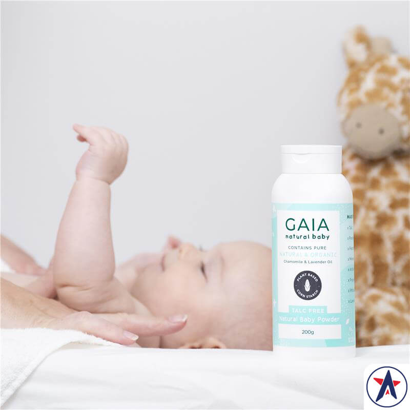 Phấn rôm Organic cho bé Gaia Natural Baby Powder Talc Free