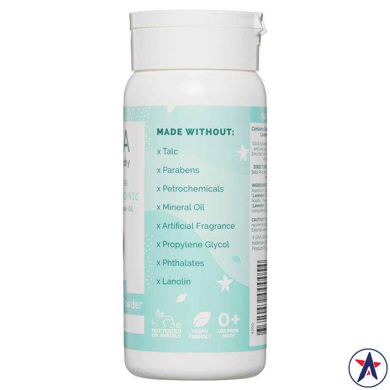 Phấn rôm Organic cho bé Gaia Natural Baby Powder Talc Free