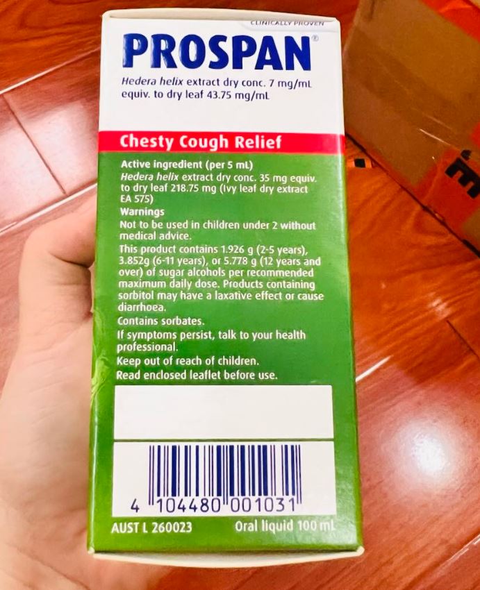Siro ho Prospan Chesty Cough (Ivy Leaf) cho cả gia đình