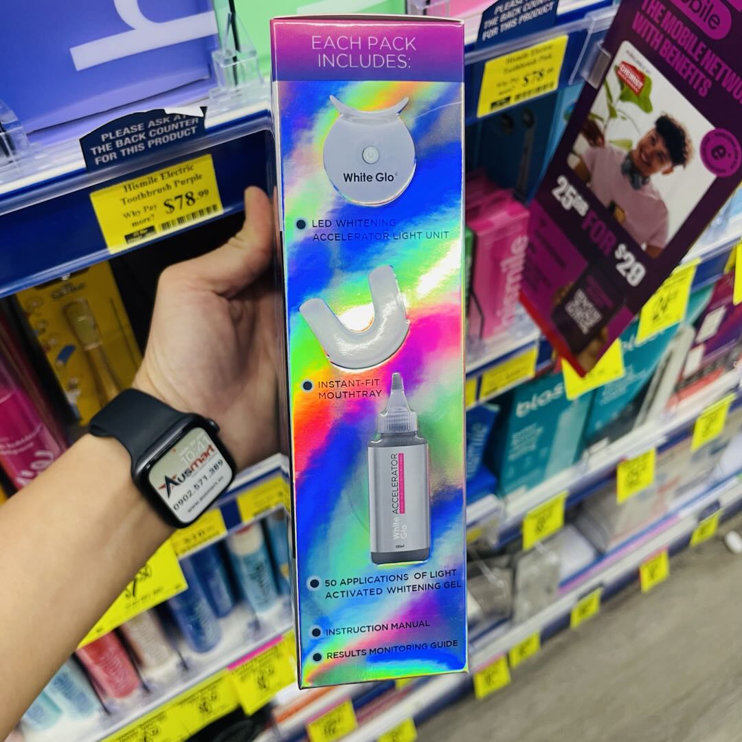 Máy làm trắng răng White Glo Accelerator Blue Light của Úc