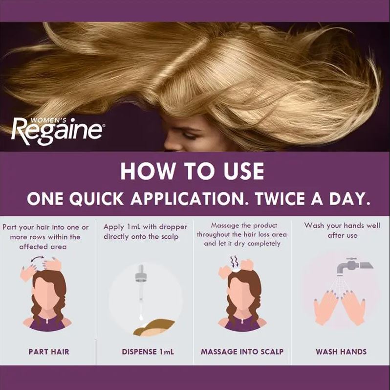 Dung dịch kích thích mọc tóc nữ Regaine Women's Regular Strength Minoxidil Topical Solution 2%