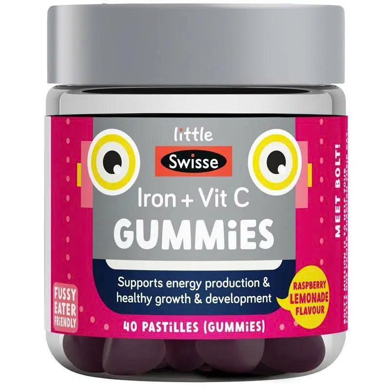 Kẹo dẻo bổ máu cho bé Little Swisse Iron + Vit C Gummies