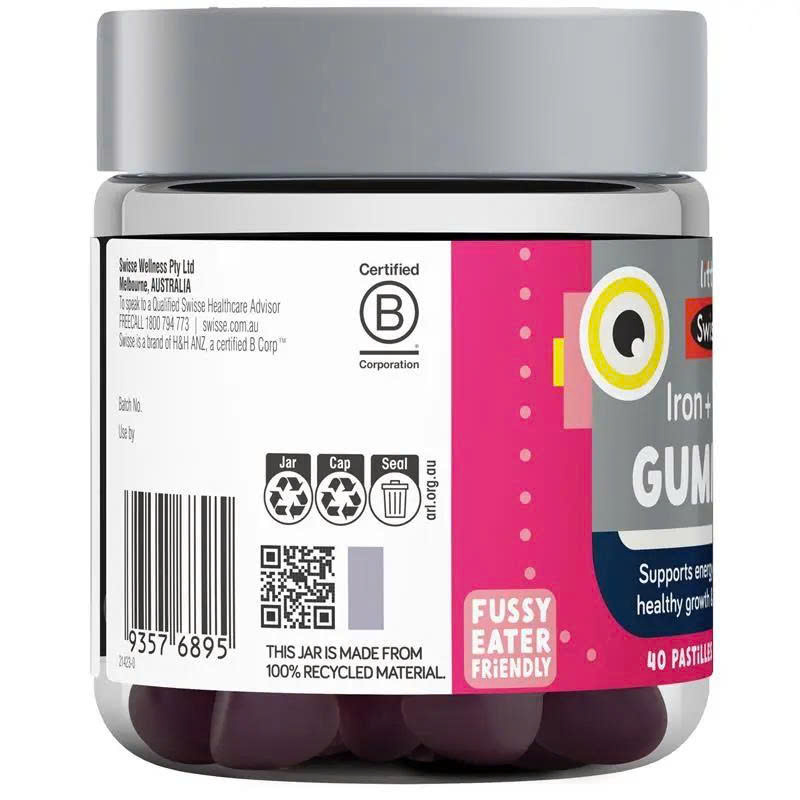 Kẹo dẻo bổ máu cho bé Little Swisse Iron + Vit C Gummies