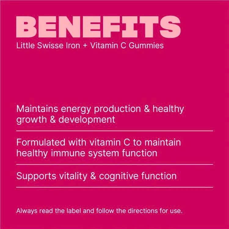Kẹo dẻo bổ máu cho bé Little Swisse Iron + Vit C Gummies