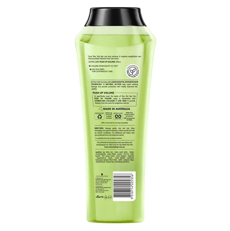 Dầu gội phồng tóc Schwarzkopf Extra Care Push Up Volume Shampoo 400ml