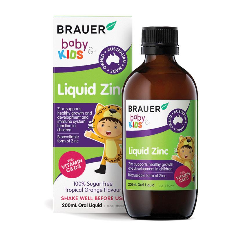 Siro bổ sung kẽm cho bé Brauer Baby Kids Liquid Zinc 200ml | Sản phẩm Úc chất lượng