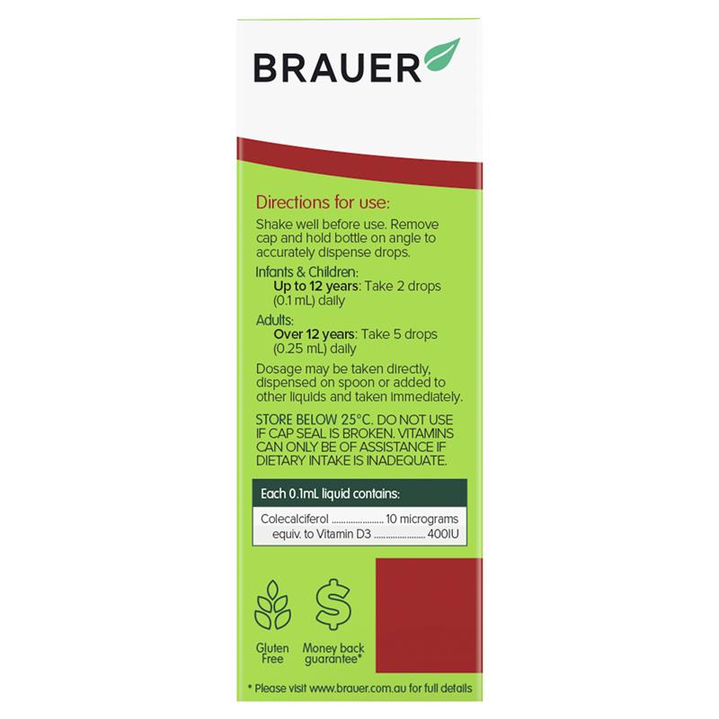 Siro Brauer Baby Kids Liquid Vitamin D 400IU của Úc 10ml