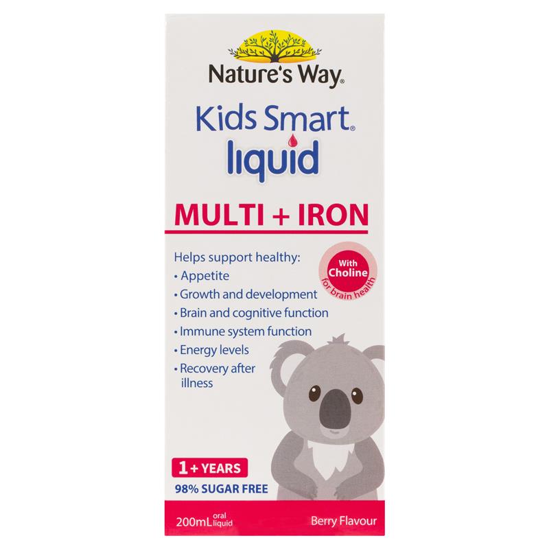 Sắt nước cho bé Nature's Way Multi + Iron Liquid Kids Smart 200ml | Mua sắm hàng Úc tại Ausmart