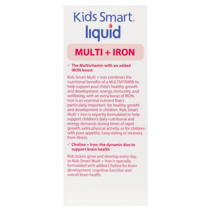 Sắt nước cho bé Nature's Way Multi + Iron Liquid Kids Smart 200ml | Sản phẩm chất lượng từ Úc