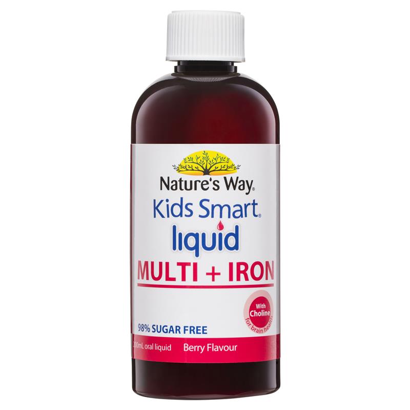 Sắt nước cho bé Nature's Way Multi + Iron Liquid Kids Smart 200ml | Sản phẩm Úc chính hãng