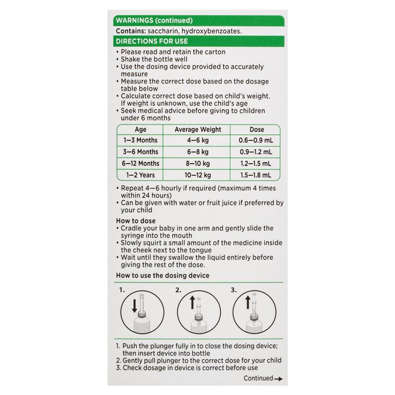 Siro Panadol Children giảm đau hạ sốt cho bé Cherry Vanilla 20ml | Xuất xứ Úc (Australia)