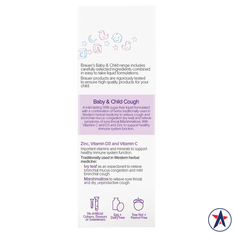 Siro ho Brauer Baby & Child Cough cho bé trên 2 tuổi 100ml