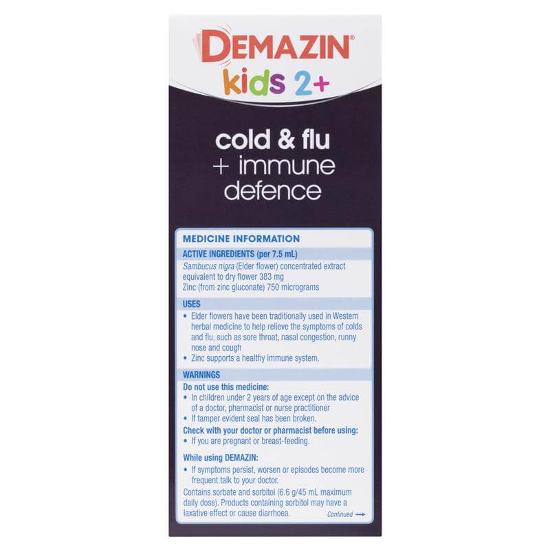 Siro Demazin Kids Cold & Flu + Immune Defence Natural Berry 200ml