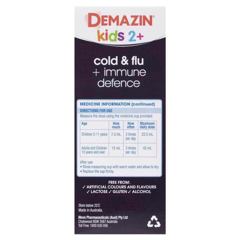 Siro Demazin Kids Cold & Flu + Immune Defence Natural Berry 200ml