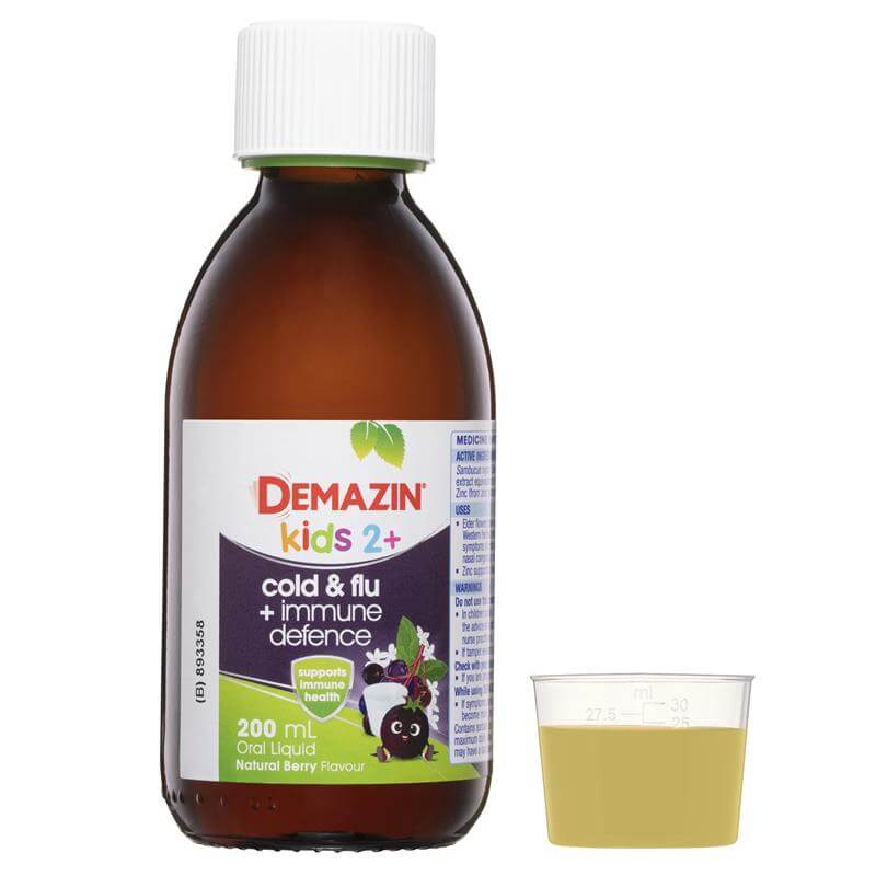 Siro Demazin Kids Cold & Flu + Immune Defence Natural Berry 200ml