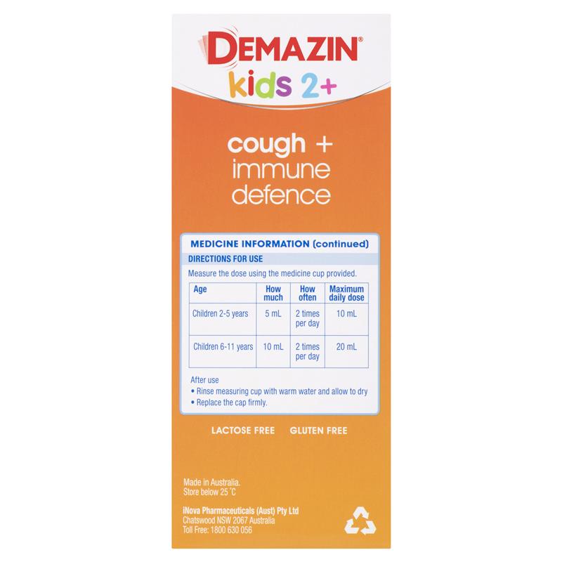 Siro Demazin Kids Cough + Immune Defence của Úc 200ml