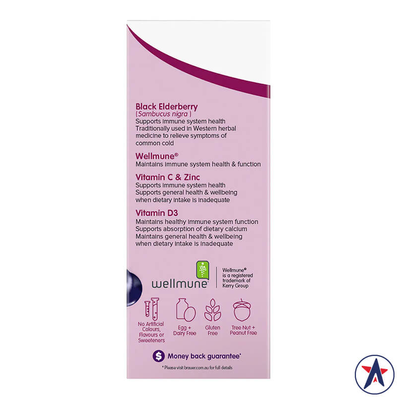 Siro tăng đề kháng Brauer Sambucus Black Elderberry Immune Forte 200ml