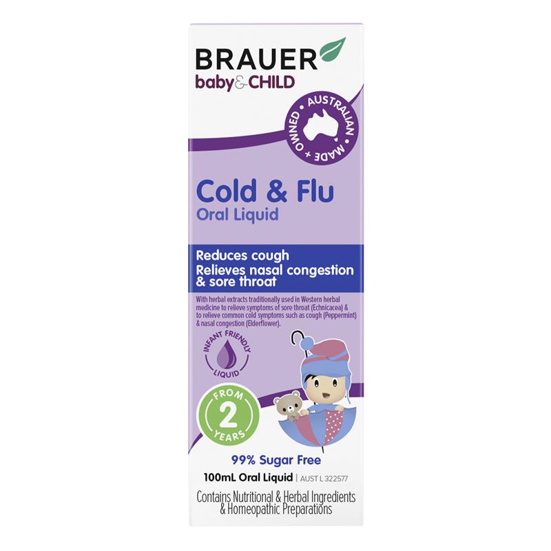 Siro trị cảm cúm Brauer Baby & Child Cold & Flu của Úc 100ml