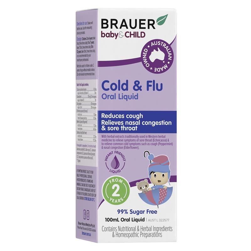 Siro trị cảm cúm Brauer Baby & Child Cold & Flu của Úc 100ml