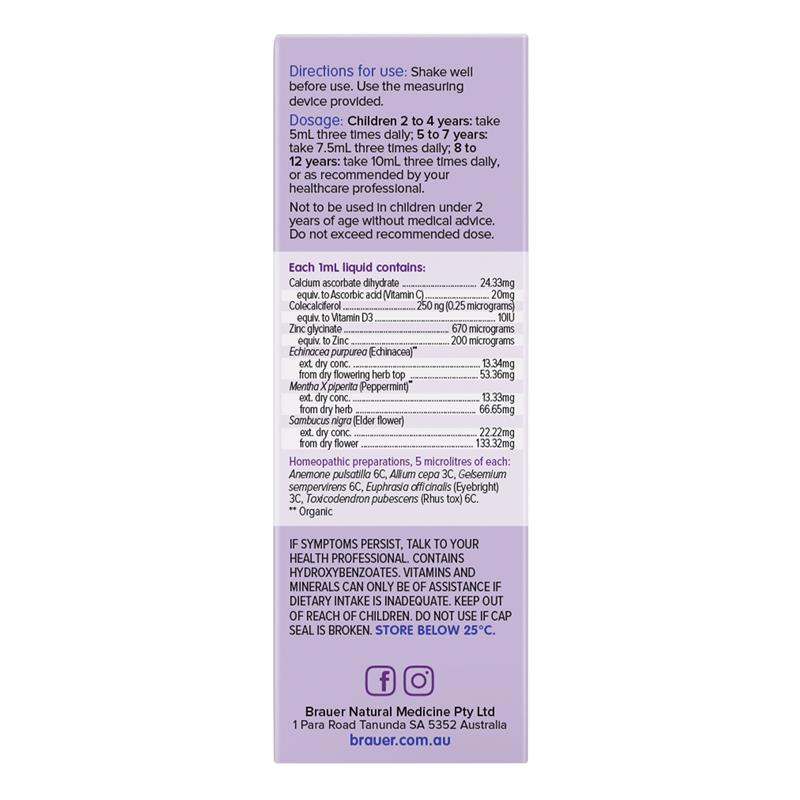 Siro trị cảm cúm Brauer Baby & Child Cold & Flu của Úc 100ml