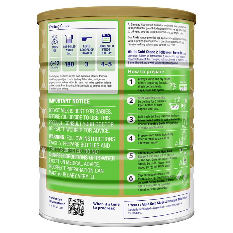 Sữa Alula Gold số 2 Follow On 900g (6-12 tháng)