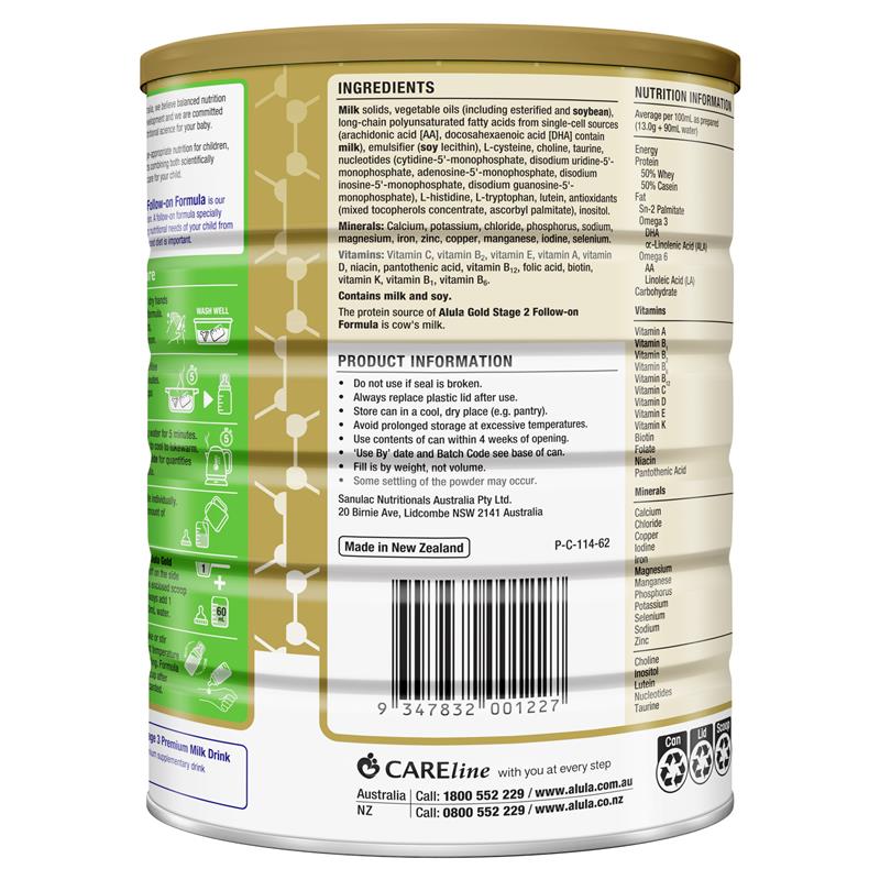 Sữa Alula Gold số 2 Follow On 900g (6-12 tháng)