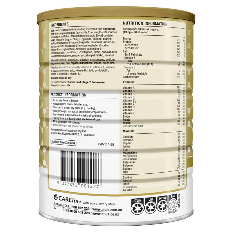 Sữa Alula Gold số 2 Follow On 900g (6-12 tháng)