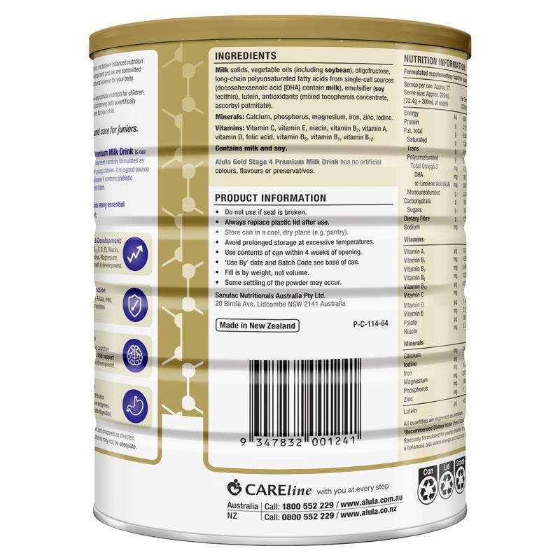 Sữa Alula Gold số 4 Junior của Úc 900g cho trẻ trên 2 tuổi