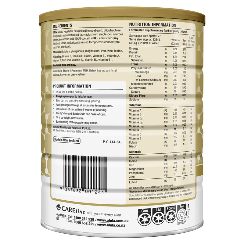 Sữa Alula Gold số 4 Junior của Úc 900g cho trẻ trên 2 tuổi