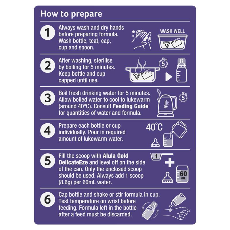Sữa Alula Gold Úc DelicateEze 850g cho trẻ sơ sinh