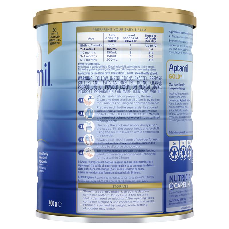 Sữa Aptamil Gold Plus Úc số 1 Infant Formula 900g (0-6 tháng)