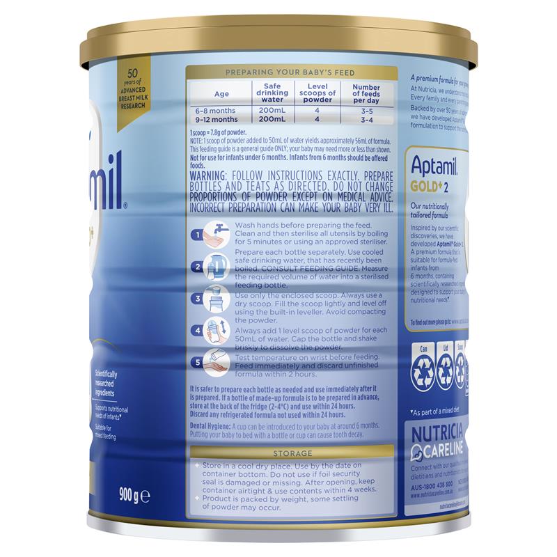 Sữa Aptamil Gold Plus Úc số 2 Follow On Formula 900g (6-12 tháng)