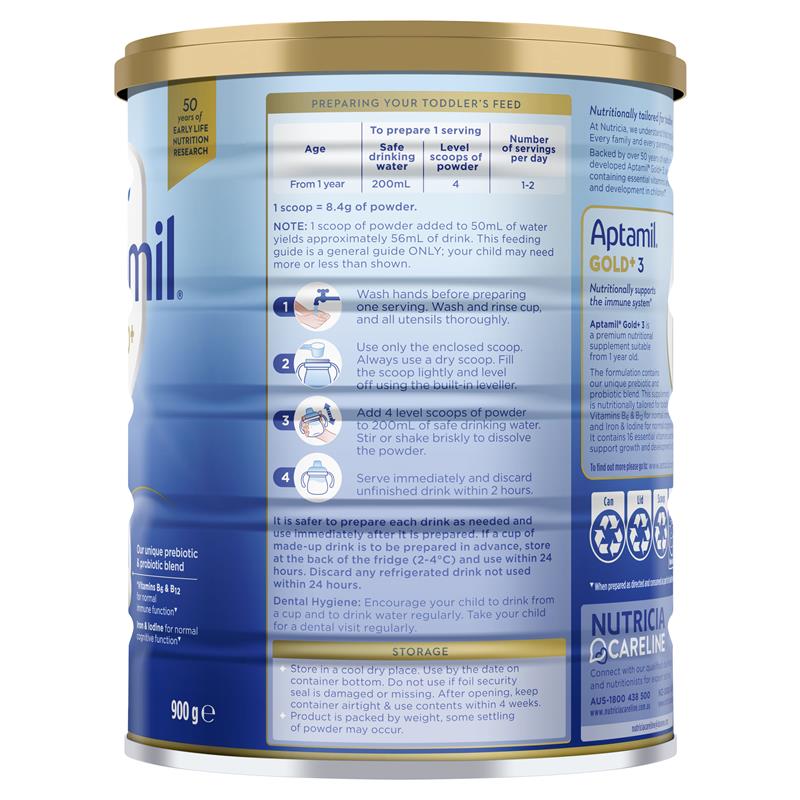 Sữa Aptamil Gold+ Úc số 3 Pronutra+ Toddler 900g (1-3 tuổi)