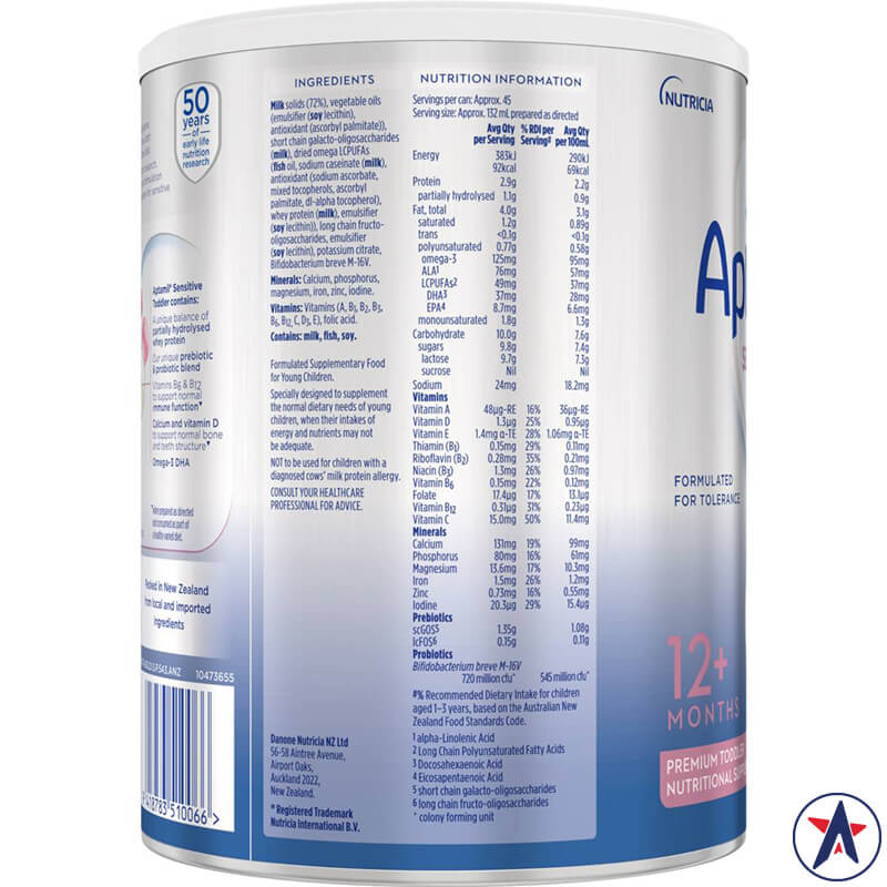 Sữa Aptamil Sensitive Premium Toddler 900g cho trẻ trên 12 tháng tuổi