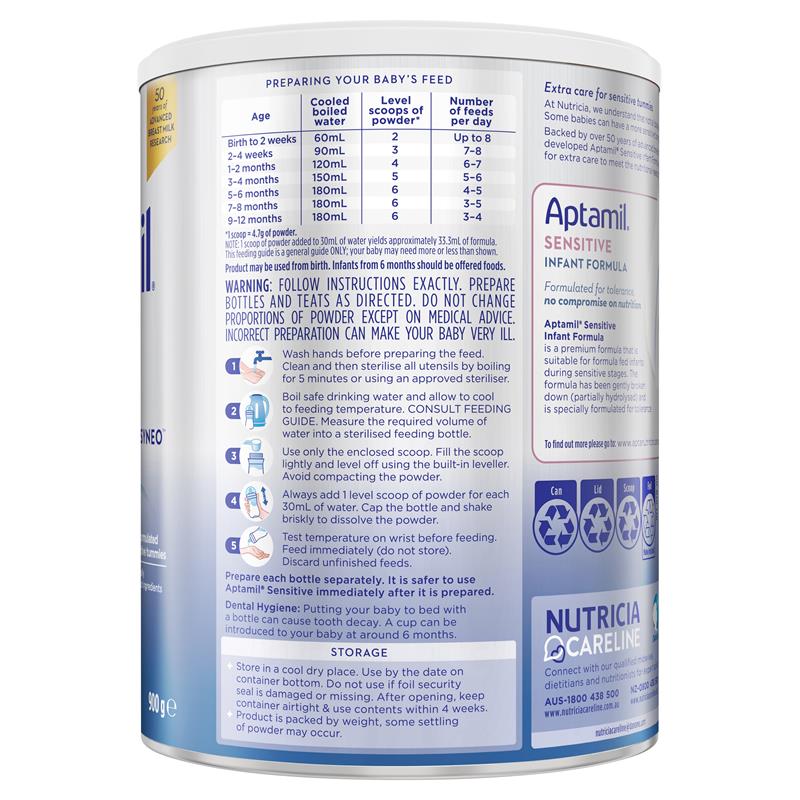 Sữa Aptamil Úc Prosyneo Sensitive Infant 900g (0-12 tháng)