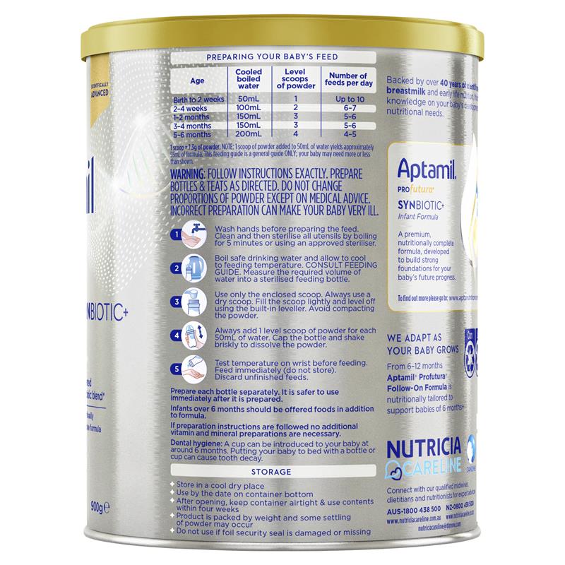 Sữa Aptamil Úc số 1 Profutura Synbiotic+ Infant 900g (0-6 tháng)