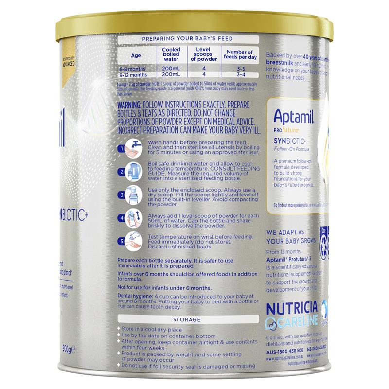 Sữa Aptamil Úc số 2 Profutura Synbiotic+ 900g (6-12 tháng)