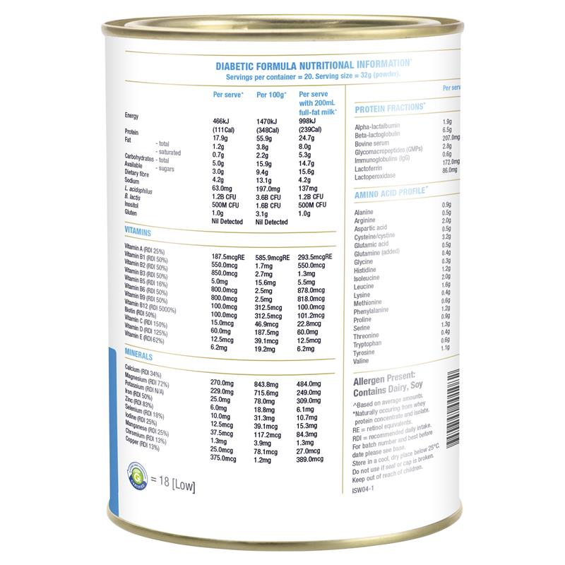 Sữa tiểu đường IsoWhey Clinical Nutrition Diabetic Vanilla 640g