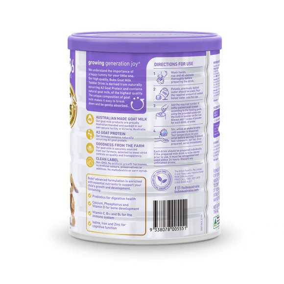 Sữa dê Bubs Australian Goat Milk của Úc số 3 (800g) (1- 3 tuổi)