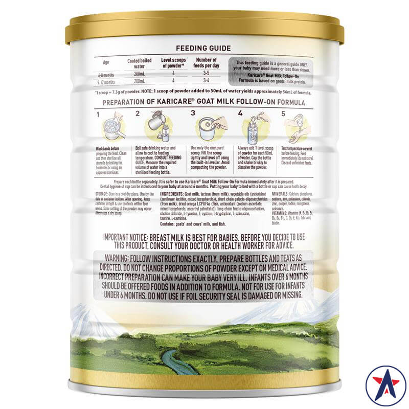 Sữa dê Karicare Plus Goat Milk số 2 Follow 900g (6-12 tháng)