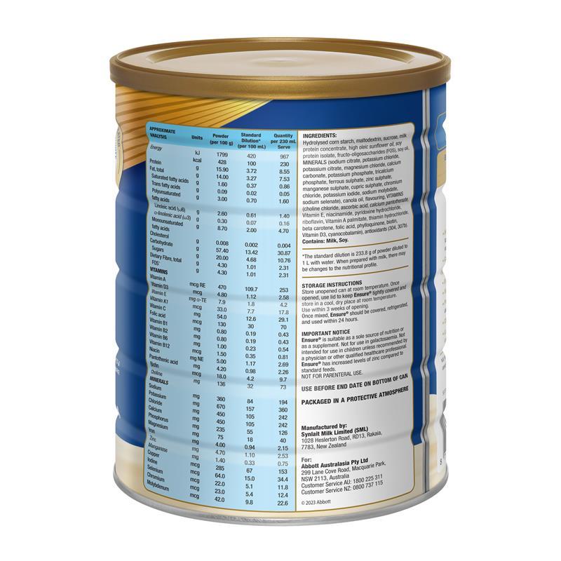 Sữa Ensure Úc 850g vị Vani