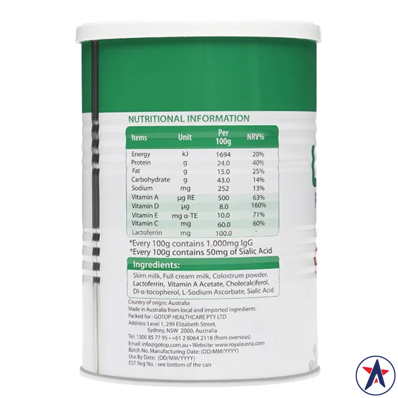 Sữa hoàng gia Úc Royal AUSNZ Lactoferrin Formula Milk Powder 400g | Sản phẩm Úc chính hãng