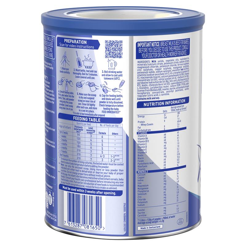 Sữa NAN Comfort Úc số 1 Infant 800g dành cho trẻ từ 0-6 tháng