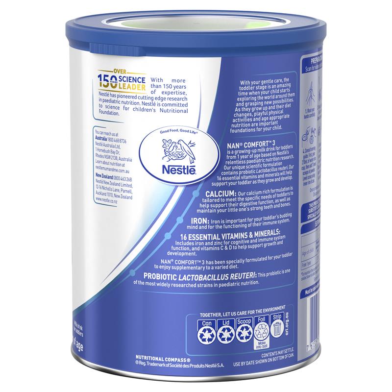 Sữa NAN Comfort Úc số 3 Toddler 800g cho trẻ từ 1-3 tuổi | Sản phẩm Úc chính hãng