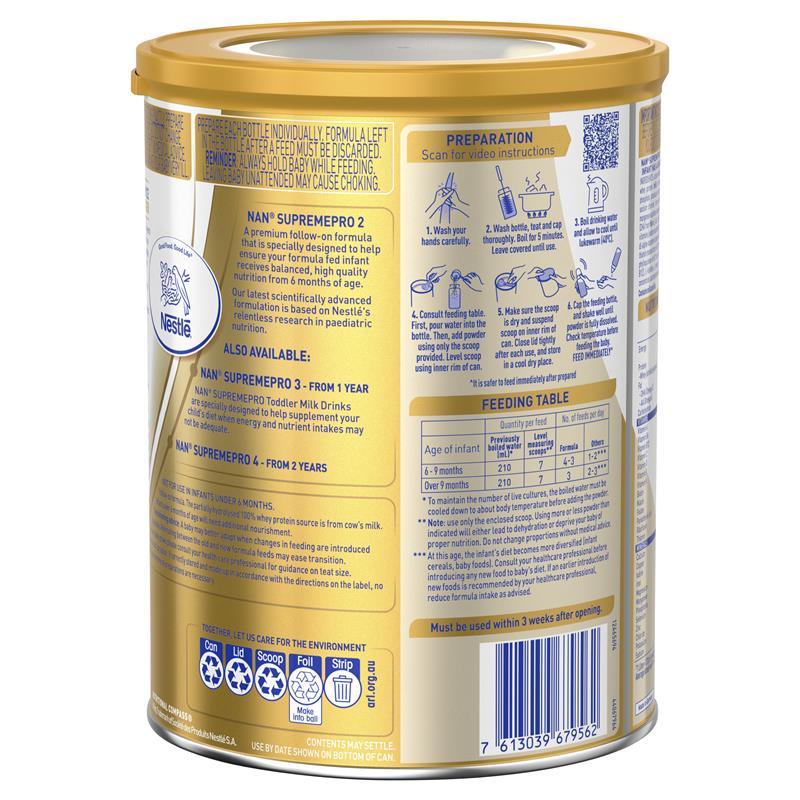 Sữa NAN Supreme Pro Úc số 2 Follow On 800g cho trẻ từ 6-12 tháng