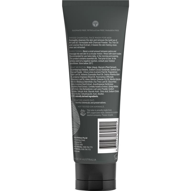 Sữa rửa mặt cho nam Swisse Charcoal Face Wash For Men 120ml